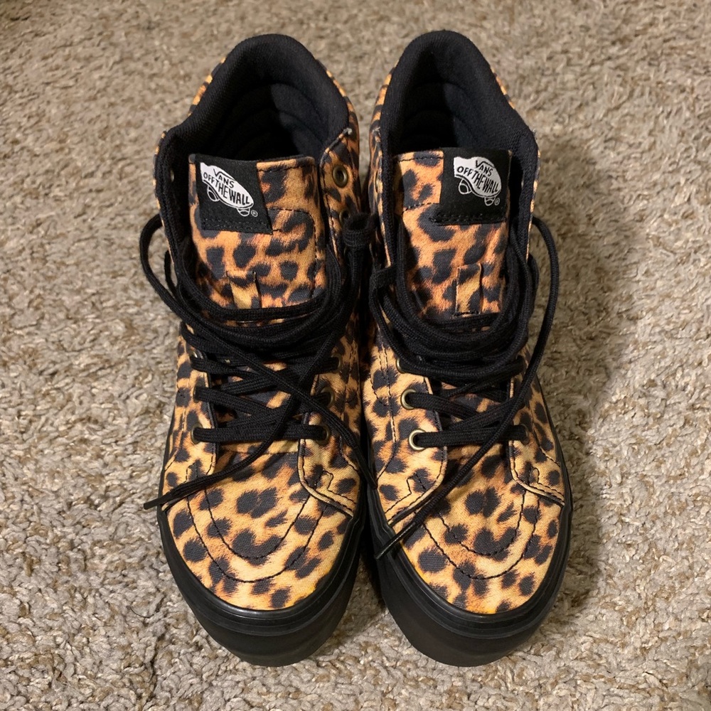 Leopard Print Vans Sk8-Hi Platform Sneakers